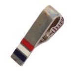  Tom Brown серебряный эмаль полоса Short Thai балка галстук булавка б/у BS99