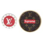 シュプリーム ルイヴィトン LV Broche Set City Badge レザーピンバッチセット 中古 SB01