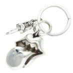  Chrome Hearts LIPSTONGUE&amp;No5 DGGR "губа" and язык #5daga- кольцо для ключей серебряный кольцо для ключей б/у NO05