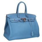 エルメス ハンドバッグ サイズ:35 バーキン35 □I刻印 SV金具トリヨンクレマンス ブルージーンハンドバッグ 中古 GZ14