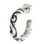 ショッピングクロムハーツ クロムハーツ ピアス HOOP SCROOL 1 スクロールフープ シルバーピアス 中古 SJ02