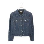 ミュウミュウ サイズ_36 GWB033 クリスタルビジュー装飾デニムジャケット 中古 BS99