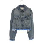 ミュウミュウ サイズ:42 25SS GWB247 デニムポプリンクロップドデニムジャケット 中古 OM10