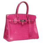 ショッピングバーキン エルメス サイズ:30 バーキン30 □K刻印 SV金具ポロサスクロコダイルレザーハンドバッグ 中古 SB01
