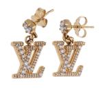 ルイヴィトン M01844 レディ LV ラインストーンドロップピアス 中古 BS99