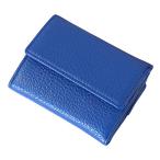 ショッピングガジェット ガジェットリンク FRUHイタリアンレザー・3つ折り財布 お札を折らずに収納 とても便利な小さな財布 ブルー GL032