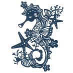 Trust пудинг ting порез .. комплект морской конек /sea horse-A5blue-H ручная работа бумага cut BA5-H03