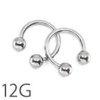 ボディピアス 12G 軟骨 ラージゲージ サーキュラーバーベル 12ゲージ ステンレス セカンドピアス 金属アレルギー 通販