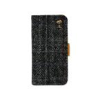 ピーナッツ×ハリスツイード iPhone6s/6対応 フリップケース SNG-130B / チェック(グレー)
