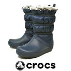 防寒 防水 軽量 防滑 スノーブーツ ボア レディース クロックス crocs 205314 410 crocband winter boot w NAVY ネイビー 雪 冬 ビーンブーツ