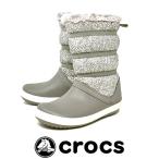 防寒 防水 軽量 防滑 スノーブーツ ボア レディース クロックス crocs 205314 998 ドット/スモーク crocband winter boot w 雪 冬 ビーンブーツ
