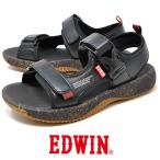 メンズ スポーツサンダル ブラック 黒 エドウィン EDWIN 5105 ベルクロ マジック レジャー アウトドアサンダル ドライビング ドライバーサンダル