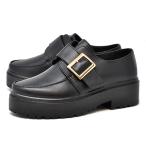  женский толщина низ обувь Loafer manishu1978 черный PU чёрный форель kyu Lynn обувь Gold пряжка 