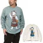 ショッピングピザ ゴースローキャラバン go slow caravan トレーナー メンズ 空紡糸裏毛 スキレットピザクマ ヘムスピンドルクルースウェット 352606