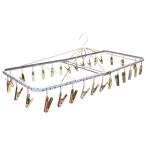 ニシダ 洗濯物干し 角ハンガー ジャンボ D ピンチ30個 水玉 ブルー 幅80×奥行35×高さ31cm フレームもピンチもスチール製なので丈夫で長持