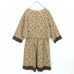 【タグ付き美品】インデックス★大人可愛い花柄♪ セットアップ風ワンピース サイズL ブラウン系 z19344