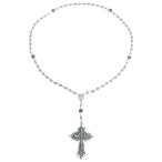 JERUSALEM* прекрасный голубой колье 10 знак . голубой × оттенок серебра *k3840