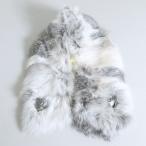  гарантия Lee Visconti * настоящий мех кролика пелерина muffler серый * белой серии *k4432