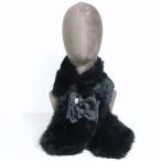 [ с биркой ] гарантия Lee Visconti * настоящий мех кролика пелерина muffler чёрный серия *k4431