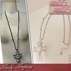 イタリア インポート Strass Strass ジュエル クロスモチーフネックレス（ブラッククリア）