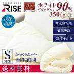 羽毛布団 シングル 羽毛ふとん 掛布団 掛ふとん 日本製 0.8kg  ダウン90％ ゴールドラベル 350dp ライズTOKYO 抗菌 防臭