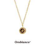 オロビアンコ ネックレス OREN018BKG (ゴールド×ブラック) シルバー925 チェーン40+5cm Orobianco Necklace ブランド メンズ レディース