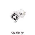 オロビアンコ ピアス OREP009BK (シルバーxブラック) シルバー925 1点売り 片耳用 Orobianco Pierce キャッチ ブランド メンズ BOX付き