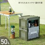 折りたたみコンテナ 50L 扉付蓋付 収納ケース ボックス おしゃれ キャンプ アウトドア ガレージ収納 収納ボックス コンテナボックス 岐阜プラスチック工業