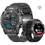 スマートウォッチ 1.43インチAMOLED大画面 smart watch 腕の懐中電灯 軍用規格 コンパス機能 Bluetooth5.3通話 iPhone アンドロイド対応 防水 スポーツウォッチ