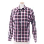 インディビジュアライズド シャツ INDIVIDUALIZED SHIRTS チェック コットン シャツ チャコール×ピンクレッド 30