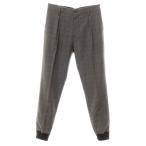 【中古】ジョンブル Johnbull ポリエステルウール チェック カジュアルスラックス パンツ ダークグレーxネイビー【サイズM】