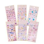 Mnndeoo море. живое существо наклейка, 6 шт. комплект, 3D.... наклейка, Kirakira . вдавлено ., дельфин *hitote*.* месяц * звезда сиденье дизайн, блокнот украшение для, красочный ( драгоценнный камень )