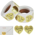 TOCCOOL Heart форма солнечный kyu стикер конверт наклейка Gold благодарность стикер наклейка этикетка 1 дюймовый (2.5cm) фестиваль карта / подарок упаковка / бирка / mailer 