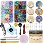 シーリングスタンプ 電気仕様 シーリングワックス用の電気炉オーブンを装備 シーリングワックス スプーン 剥せる シーリングスタンプ 30色 DIY シーリングスタン