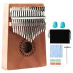 カリンバ 17キー 初心者セット Kalimba: 音階刻印 調律済み 楽器かりんば c調 親指ピアノ - 子供向け大人向けギフト 日本語楽譜付き入門書付き 保護ケース付き