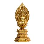 ショッピング仏像 仏像 釈迦如来座像 21.5cm(金メッキ/24金) 仏師：牧田秀雲 原型＿『曹洞宗・臨済宗・天台宗』 高岡銅器 (しゃかにょらい座/ＸL)