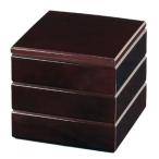 J-kitchens 重箱 3段 6.5寸 ダイヤ お重箱 溜 19.7cm x 19.7cm x 18.5cm 日本製