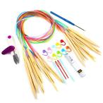 LIHAO колесо игла 27 позиций комплект 10 размер 3.5* из 10* до примерно 98* палка игла ручной вязки инструмент количество ступеней маркер (габарит) .. игла отсутствует игла зажим имеется 