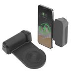 磁気カメラ ハンドル、スマートフォン Bluetooth カメラ シャッター、カメラ グリップ ワイヤレス充電電話スタンド IOS Android スマートフォン用 (黒)