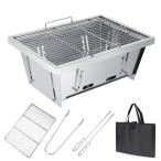 igt コンロ 焚き火台 バーベキュー コンロ 折り畳み bbqグリル 焚き火台 igt テーブル コンロ 折りたたみコンロ 炭火焼きコンロ 三段階の高さ調節 焼き鳥 コンロ