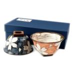 有田焼 菊祥窯 織部濃桜 組茶碗(夫