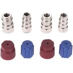 Bowarepro R134a ガスチャージ変換アダプター R12 R22からR134Aへポート A/Cプロ冷媒用 レトロフィットバルブフィッティングキットクイックカプラー 低圧 高圧