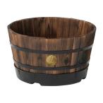 タカショーウッドバレルプランター浅...