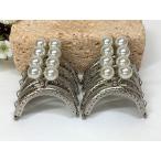 ショッピングがま口 がま口 口金 6.5ｃｍ ミニサイズ 8個セット あめ玉 がま口 口金 丸型 縫付 ハンドメイド リメイク シルバー (シルバーｘパール)