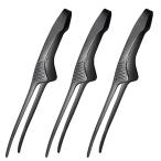 ショッピングトング トング 焼肉 ステンレス 自立式 キャンプ バーベキュー 菜箸 すべりにくい 取り分け パスタ 焼肉トング (先端, 3本セット-Black)