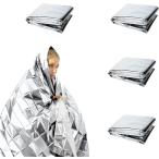 Phyxiul aluminium сиденье aluminium покрывало 4 шт. комплект Survival сиденье срочный покрывало легкий эвакуация уличный альпинизм спальное место в транспортном средстве земля . цунами предотвращение бедствий водонепроницаемый защищающий от холода теплоизоляция 130