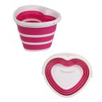  большая вместимость 10L складной ведро силикон розовый Heart type для бытового использования рыбалка кемпинг уличный отдых симпатичный ведро 