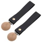  коляска для покрывало зажим 2 шт. комплект MAACKIA Buggy плед ремешок PU многофункциональный ( черный )