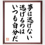 名言「夢は逃げない、逃げるのはいつも自分だ」額付き書道色紙／直筆済み