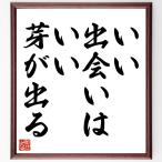 名言「いい出会いはいい芽が出る」額付き書道色紙／受注後直筆